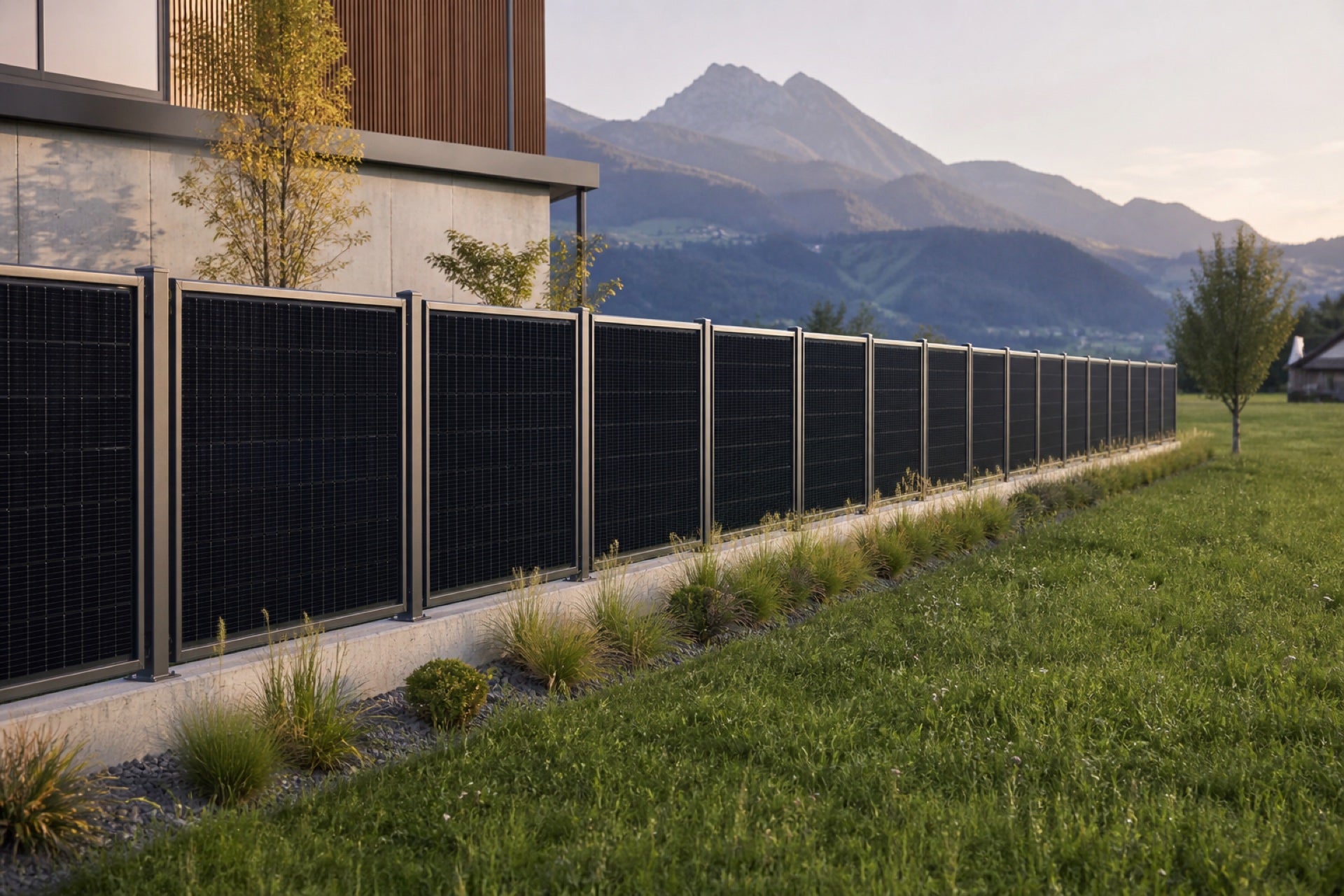 Clôture photovoltaïque intégrée